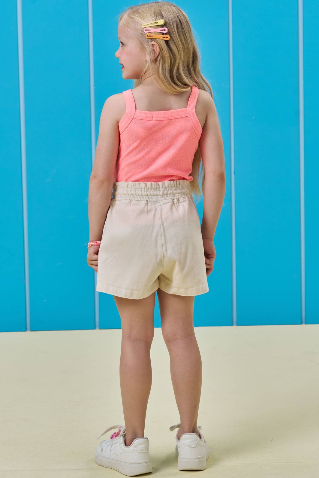 Conjunto de regata em canelado liz e short saia em sarja com elastano 95078 Kukiê Infantil Menina Conjunto de regata em canelado liz e short saia em sarja com elastano 95078 Kukiê Infantil Menina
