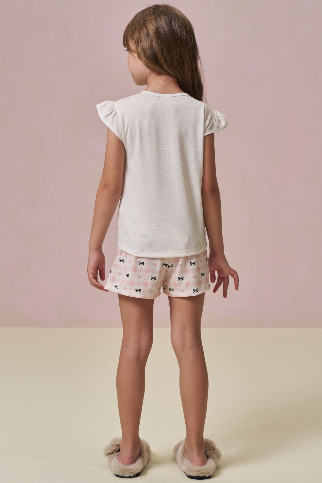 Conjunto de pijama de blusa e shorts em malha fresh 96003 Infanti Infantil Menina Conjunto de pijama de blusa e shorts em malha fresh 96003 Infanti Infantil Menina