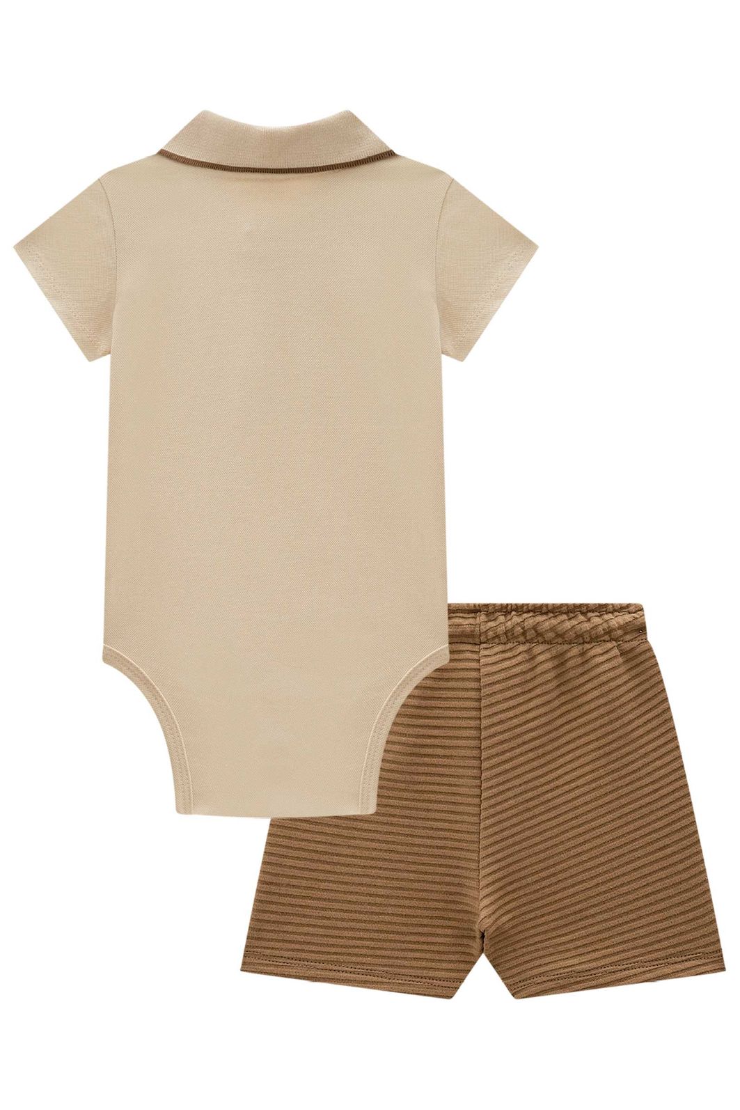 Conjunto de body polo em piquet com elastano e bermuda em moletom relevo 98022 LucBoo Bebê Menino Conjunto de body polo em piquet com elastano e bermuda em moletom relevo 98022 LucBoo Bebê Menino