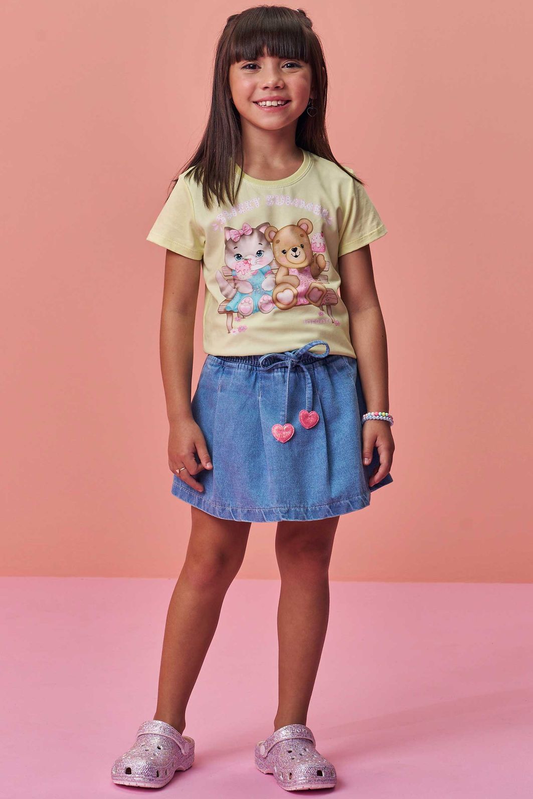 Shorts saia em jeans wishita 98342 Infanti Infantil Menina Shorts saia em jeans wishita 98342 Infanti Infantil Menina