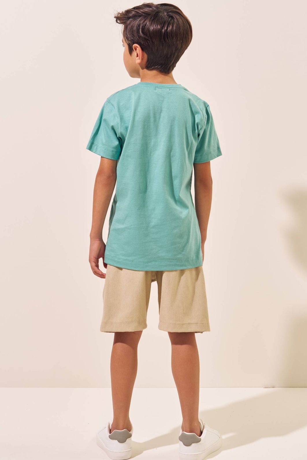 Conjunto de camiseta em meia malha e bermuda em cotton jeans com elastano 96976 LucBoo Infantil Menino Conjunto de camiseta em meia malha e bermuda em cotton jeans com elastano 96976 LucBoo Infantil Menino