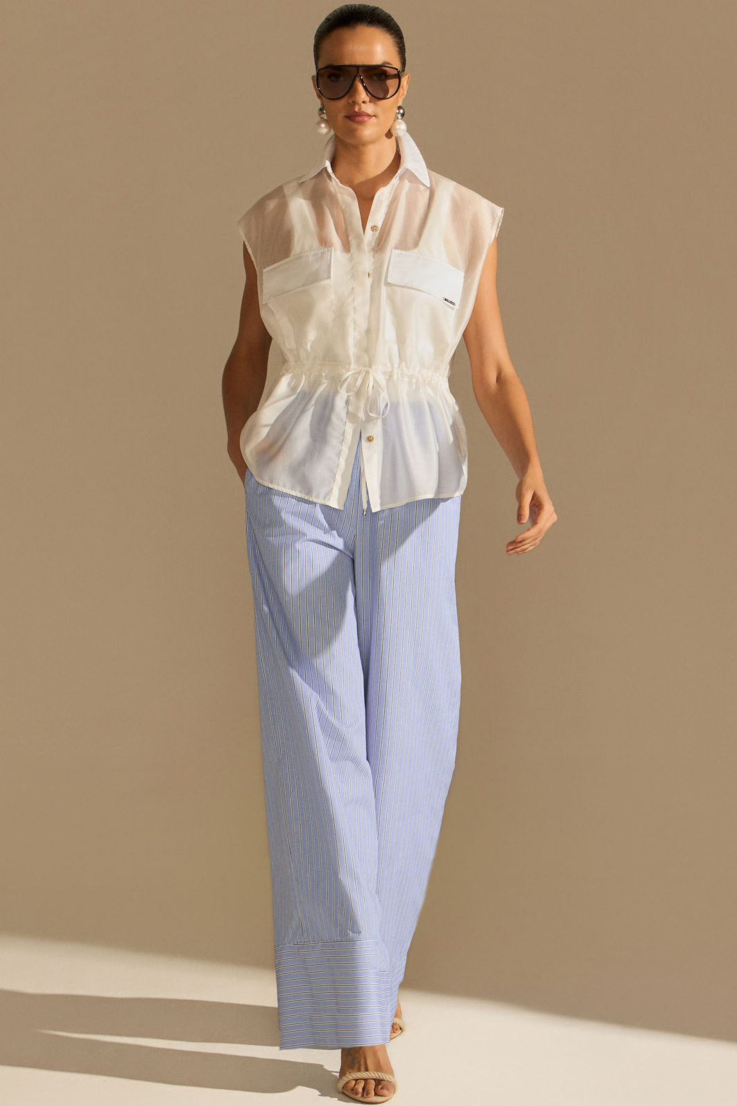 Camisa sem mangas em blend de liocel 96945 Linzzi Camisa sem mangas em blend de liocel 96945 Linzzi