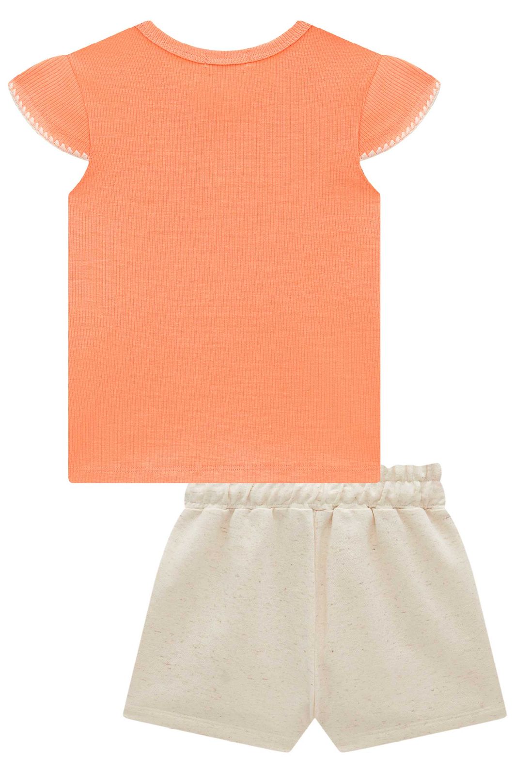 Conjunto de blusa em canelado e shorts em moletom linho sem pelúcia 98063 Kukiê Infantil Menina Conjunto de blusa em canelado e shorts em moletom linho sem pelúcia 98063 Kukiê Infantil Menina