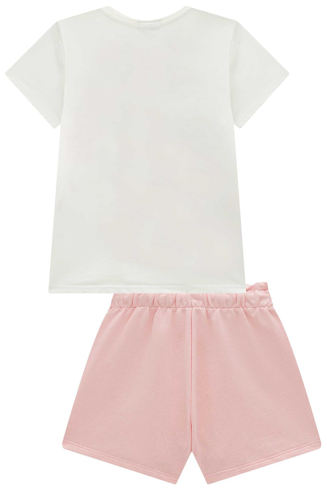 Conjunto de blusa em meia malha e shorts em moletom sem pelúcia 93269 Infanti Infantil Menina Conjunto de blusa em meia malha e shorts em moletom sem pelúcia 93269 Infanti Infantil Menina