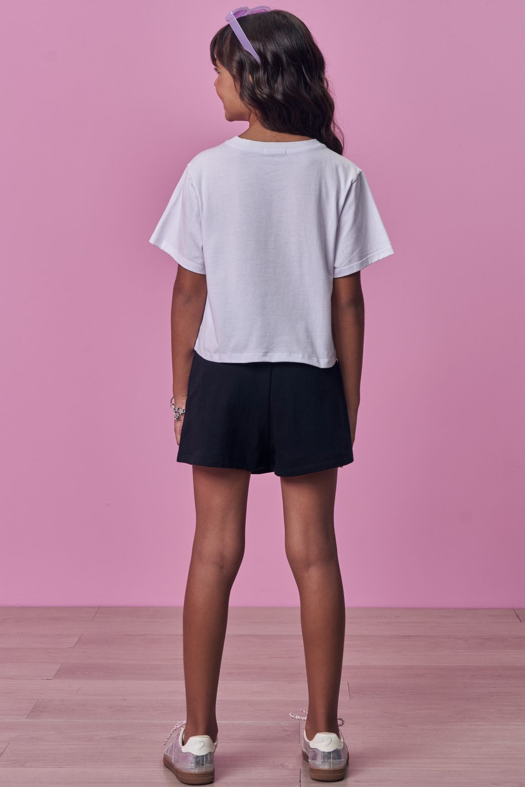 Conjunto de blusa em meia malha e short saia em moletom sem pelúcia 98889 Vic Teen Menina Conjunto de blusa em meia malha e short saia em moletom sem pelúcia 98889 Vic Teen Menina