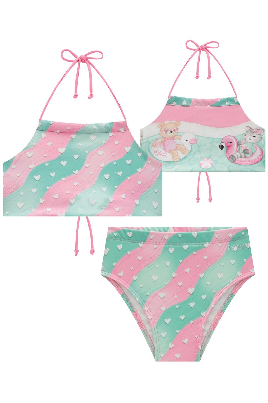 Biquíni reversível em malha UV dry com proteção UV 50+ 95953 Infanti Infantil Menina Biquíni reversível em malha UV dry com proteção UV 50+ 95953 Infanti Infantil Menina