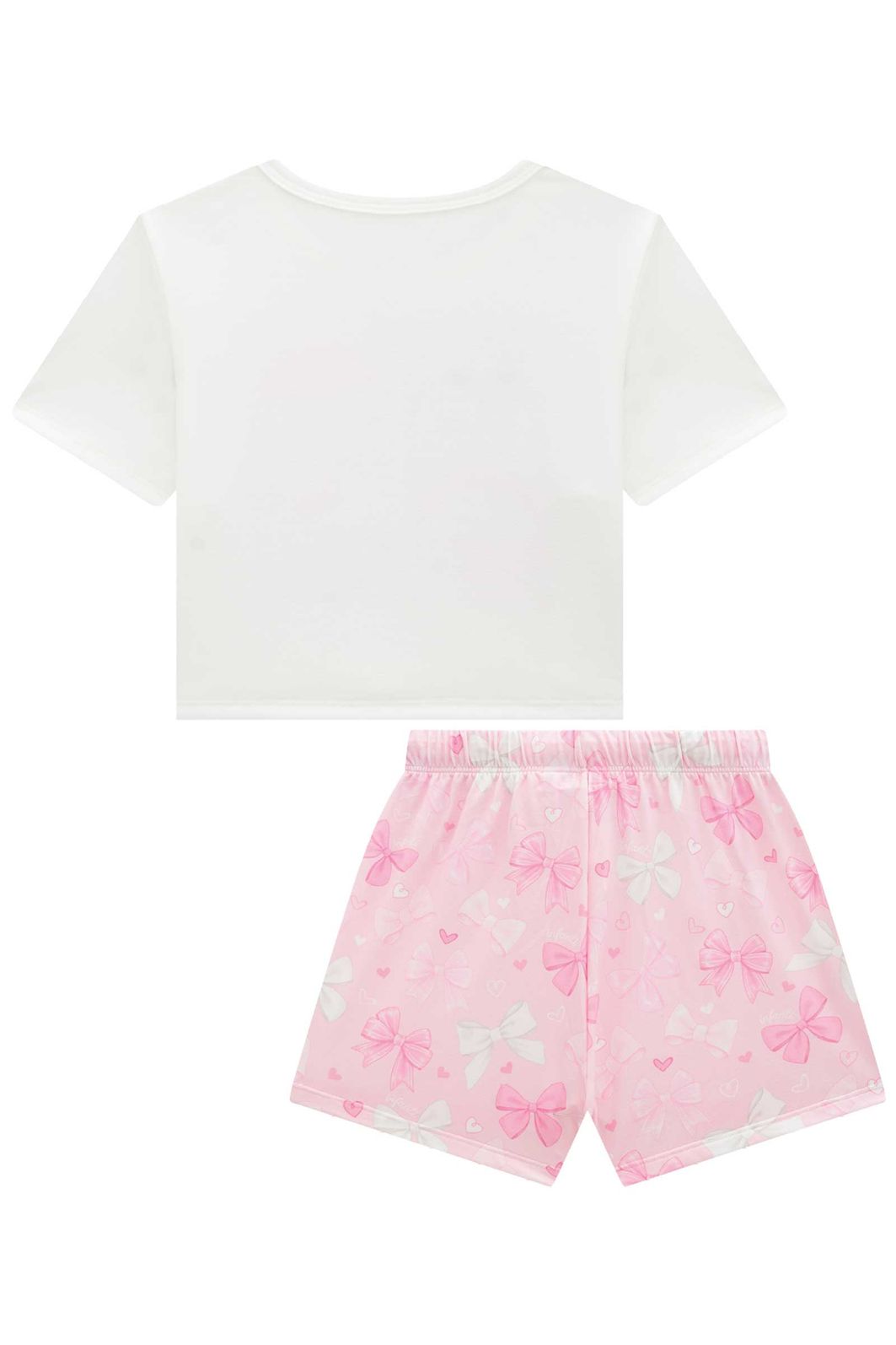 Conjunto de pijama de blusa em malha fresh com shorts em malha comfy 96036 Infanti Infantil Menina