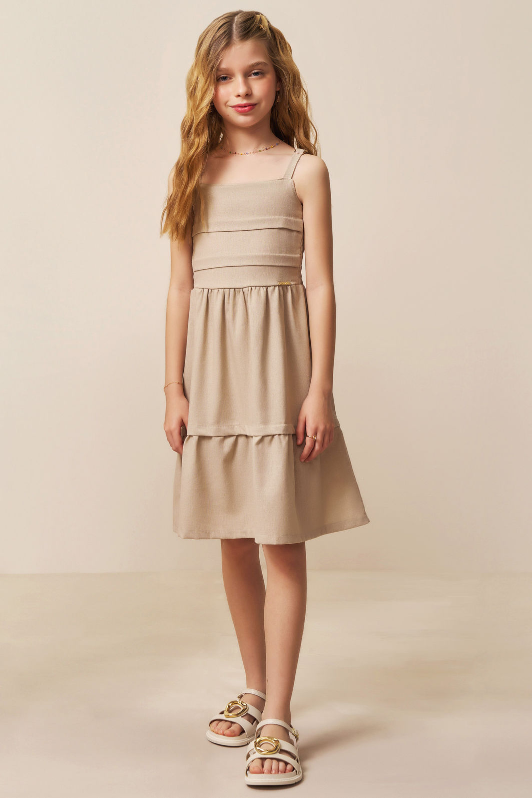 Vestido em linho blend 94416 Vic Teen Menina Vestido em linho blend 94416 Vic Teen Menina