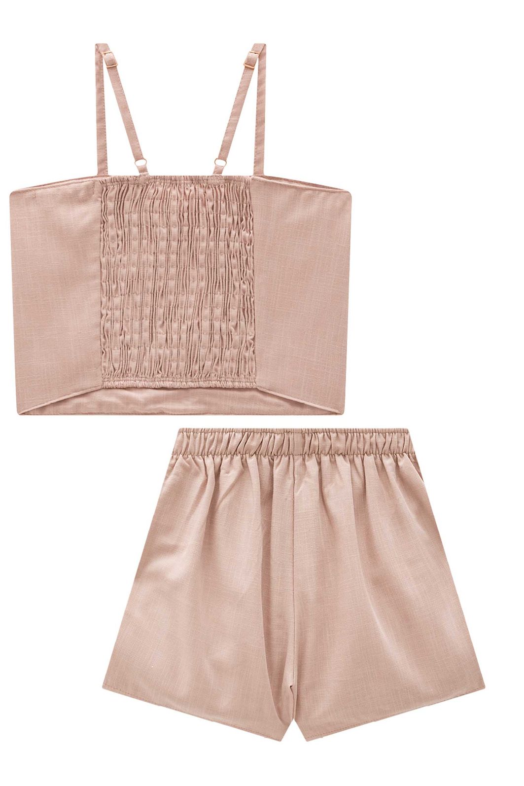 Conjunto de top cropped e short saia em tecido new positano 95205 Lilimoon Teen Menina