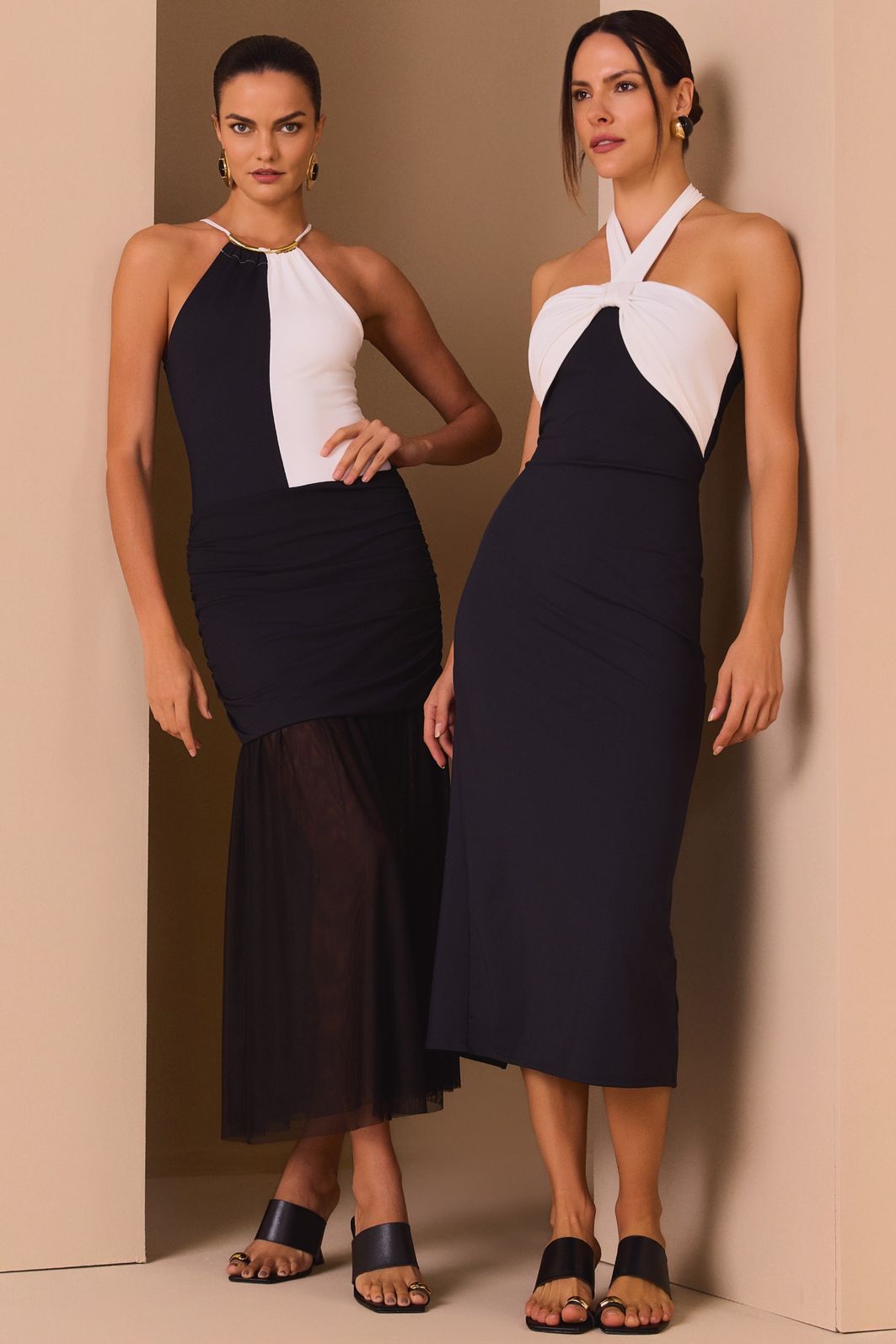 Saia maxi midi em malha delicaté e tule 99285 Linzzi Saia maxi midi em malha delicaté e tule 99285 Linzzi