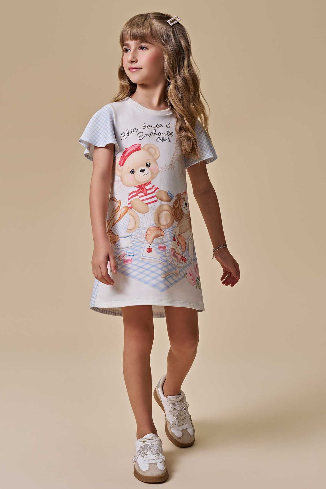 Vestido em molecotton 94643 Infanti Infantil Menina Vestido em molecotton 94643 Infanti Infantil Menina
