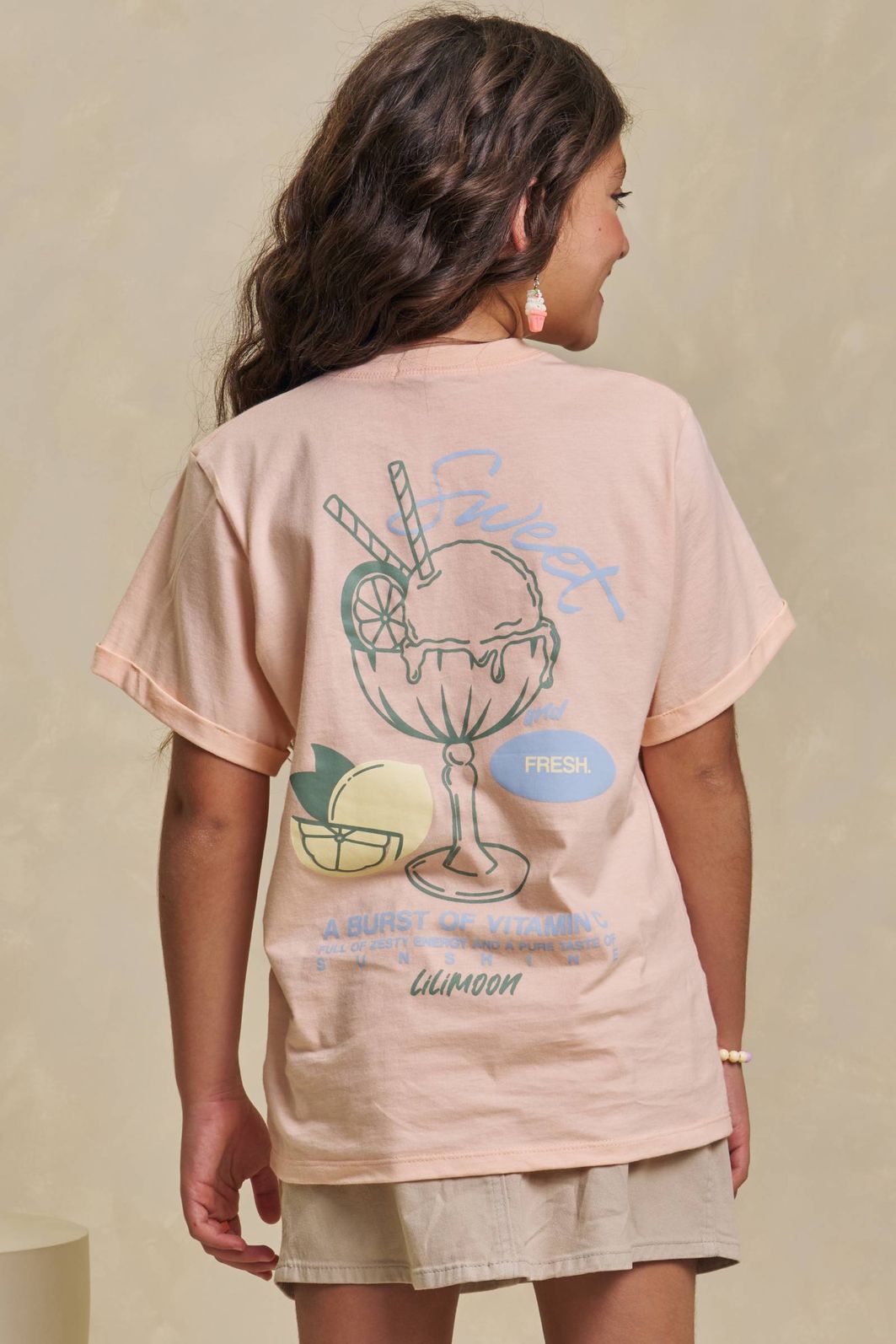 Camiseta over em meia malha 94890 Lilimoon Teen Menina Camiseta over em meia malha 94890 Lilimoon Teen Menina