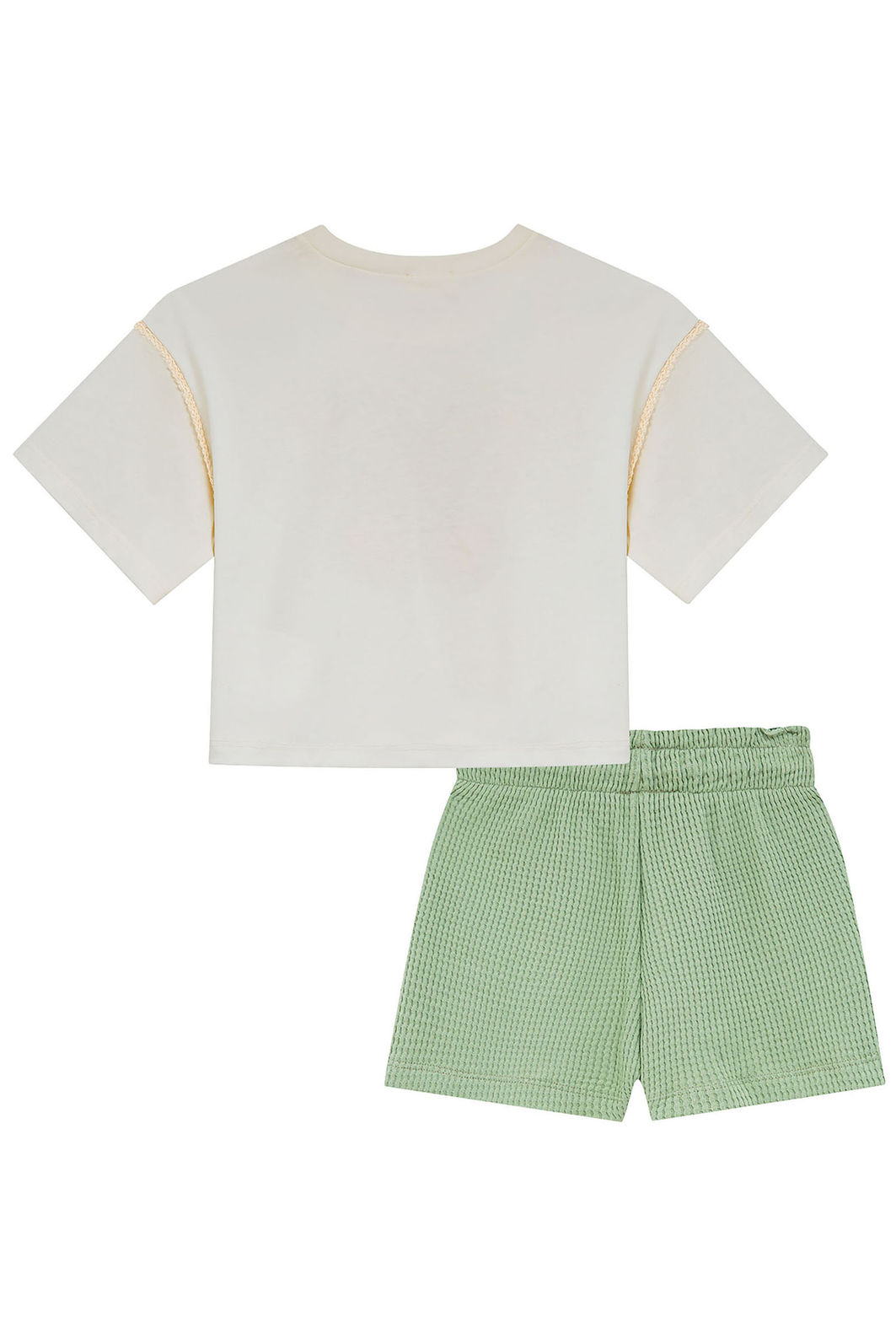 Conjunto de blusa em meia malha e shorts em malha big waffle 94614 Kukiê Infantil Menina Conjunto de blusa em meia malha e shorts em malha big waffle 94614 Kukiê Infantil Menina
