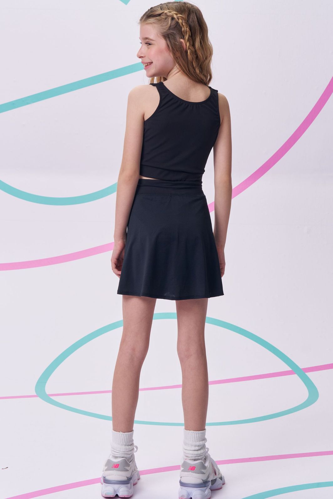 Saia em malha yuki com shorts embutido 96286 Vic Teen Menina Saia em malha yuki com shorts embutido 96286 Vic Teen Menina