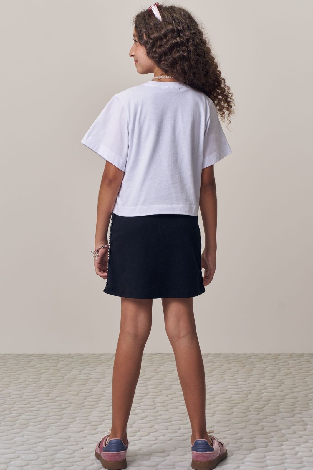 Vestido em canelado liz e blusa de sobreposição em meia malha 98203 Lilimoon Teen Menina Vestido em canelado liz e blusa de sobreposição em meia malha 98203 Lilimoon Teen Menina
