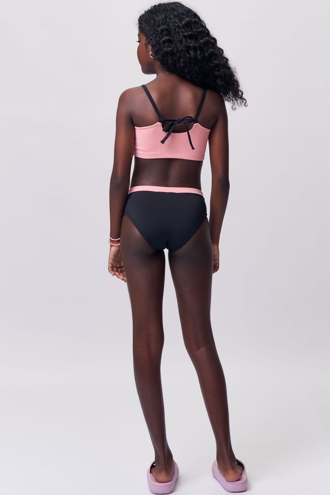 Conjunto de biquíni com top em malha poliamida e calcinha tradicional em malha Uv Dry  50+ 92862 Lilimoon Teen Menina