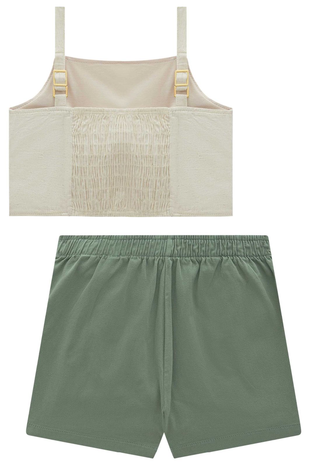 Conjunto de blusa em linho deluxe e short saia em sarja com elastano 94959 Vic Teen Menina Conjunto de blusa em linho deluxe e short saia em sarja com elastano 94959 Vic Teen Menina