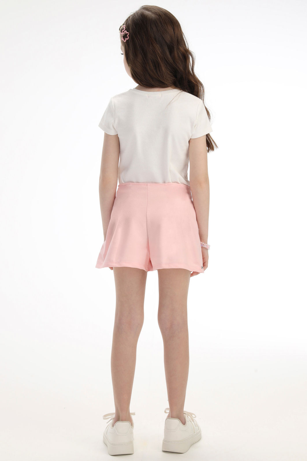 Conjunto de blusa em canelado e shorts em malha twill brilho 93662 Kukiê Infantil Menina Conjunto de blusa em canelado e shorts em malha twill brilho 93662 Kukiê Infantil Menina