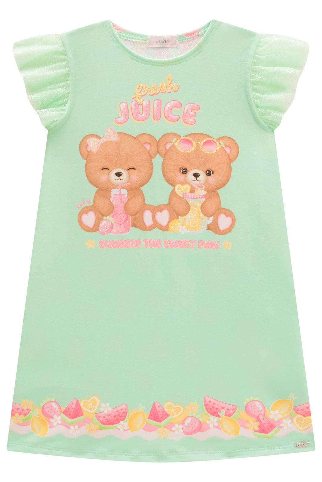 Vestido em molecotton 99624 Kukiê Infantil Menina Vestido em molecotton 99624 Kukiê Infantil Menina