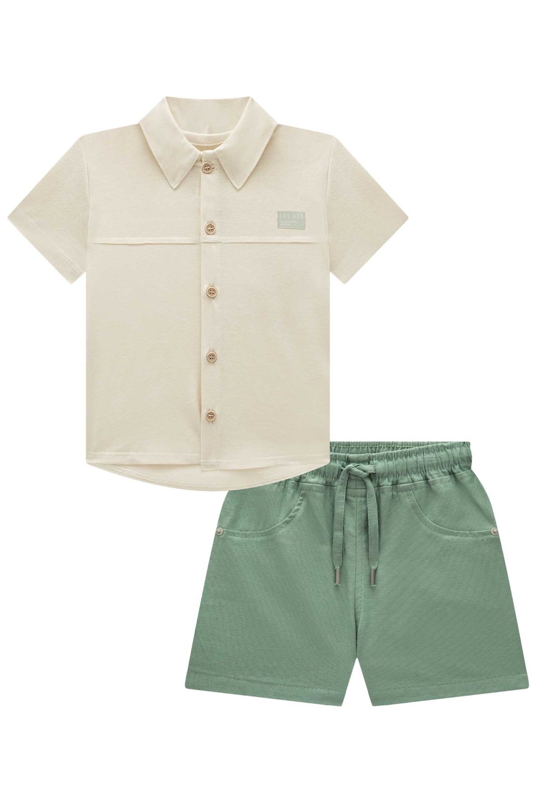 Conjunto de camisa em meia malha e bermuda em linho santorine com elastano 92863 LucBoo Bebê Menino Conjunto de camisa em meia malha e bermuda em linho santorine com elastano 92863 LucBoo Bebê Menino