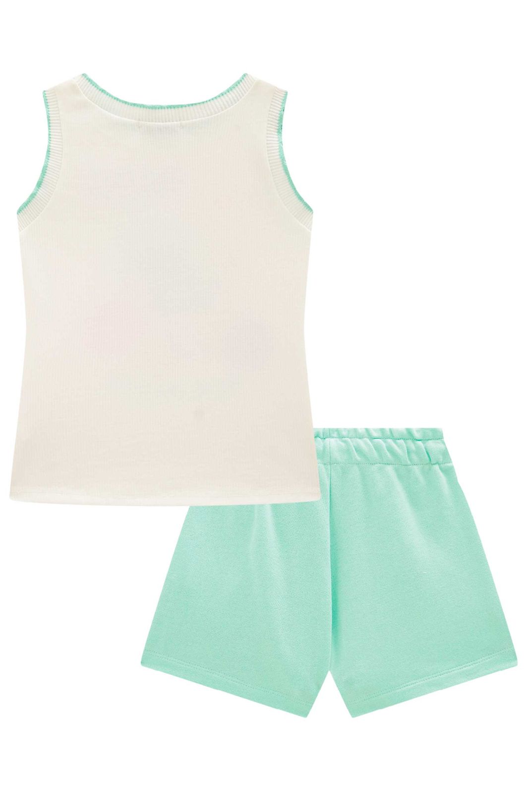 Conjunto de regata em canelado e shorts em moletom sem pelúcia 96320 Infanti Infantil Menina Conjunto de regata em canelado e shorts em moletom sem pelúcia 96320 Infanti Infantil Menina