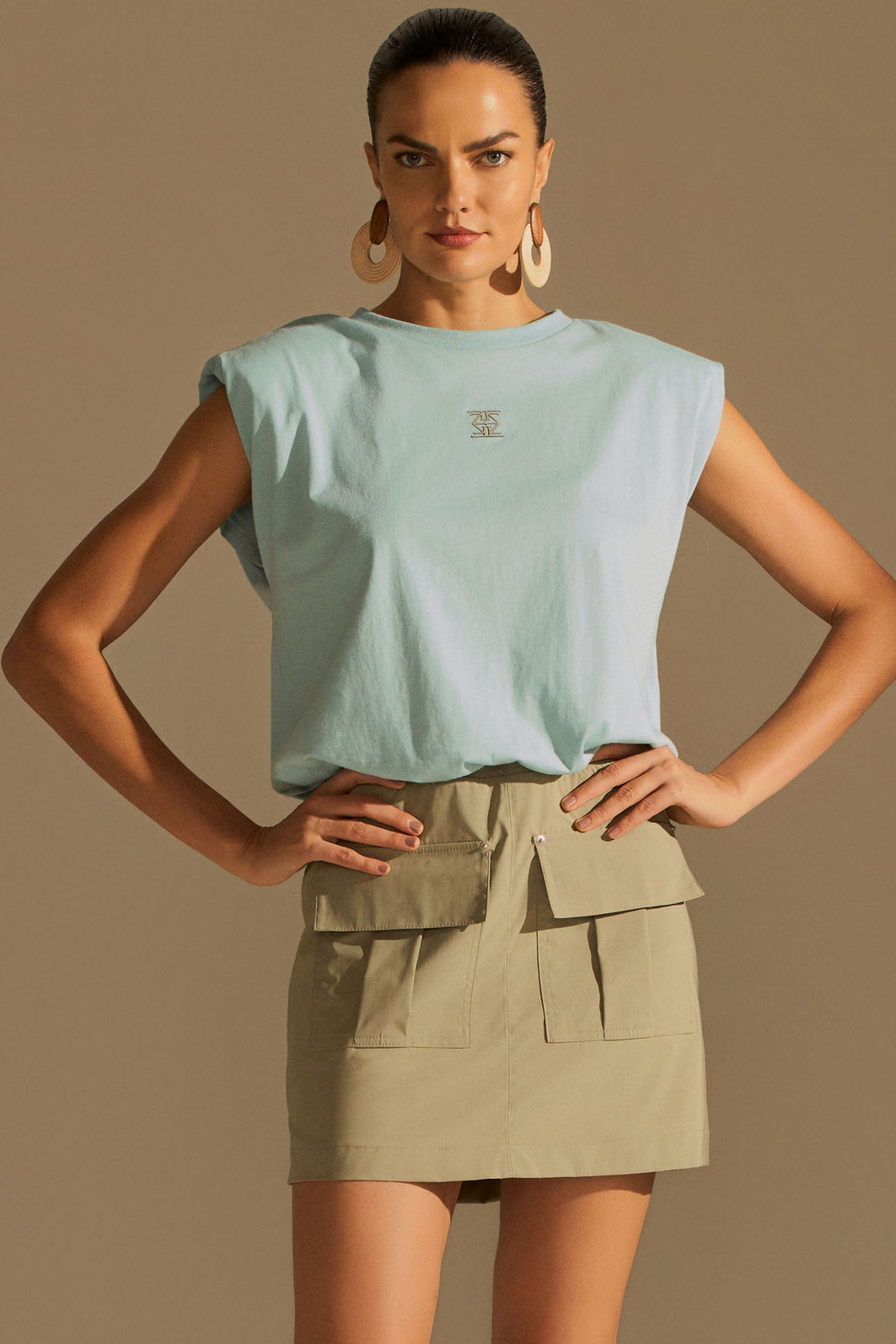 Blusa em malha de algodão premium 95834 Linzzi Blusa em malha de algodão premium 95834 Linzzi
