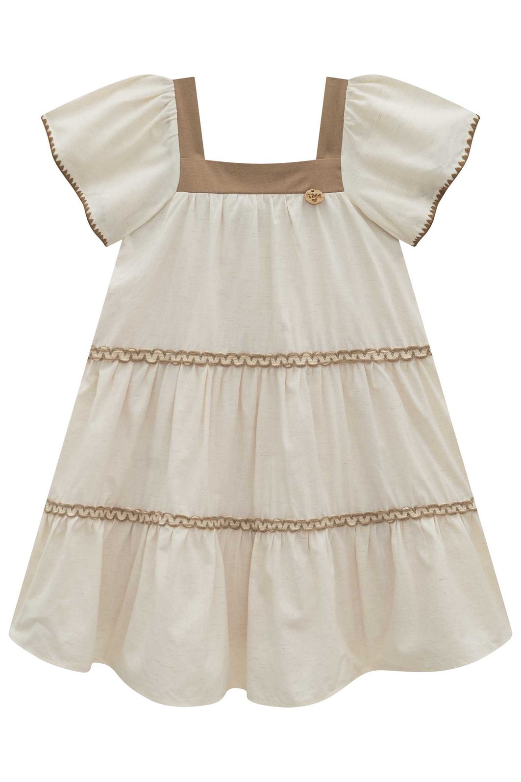 Vestido em linho deluxe 98882 Infanti Infantil Menina Vestido em linho deluxe 98882 Infanti Infantil Menina