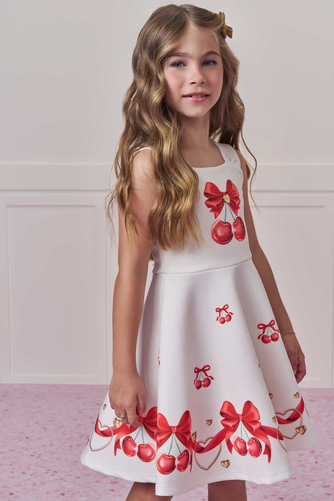Vestido em fly tech 99138 Infanti Infantil Menina Vestido em fly tech 99138 Infanti Infantil Menina