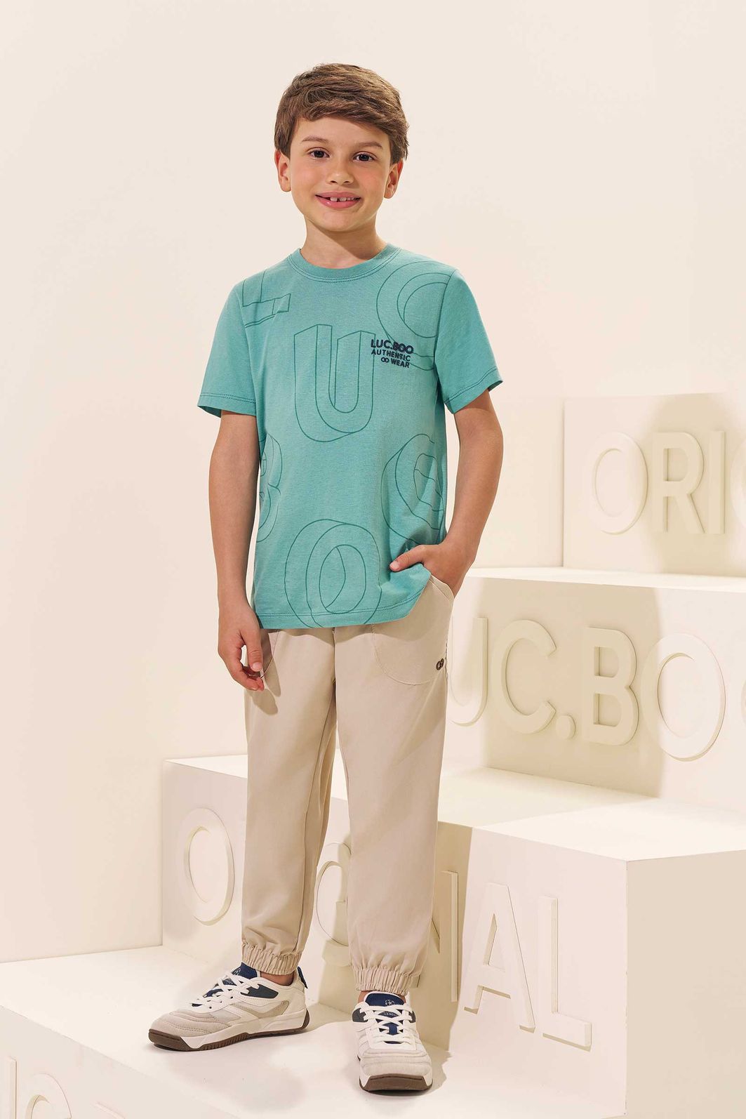 Camiseta em meia malha 96300 LucBoo Infantil Menino Camiseta em meia malha 96300 LucBoo Infantil Menino