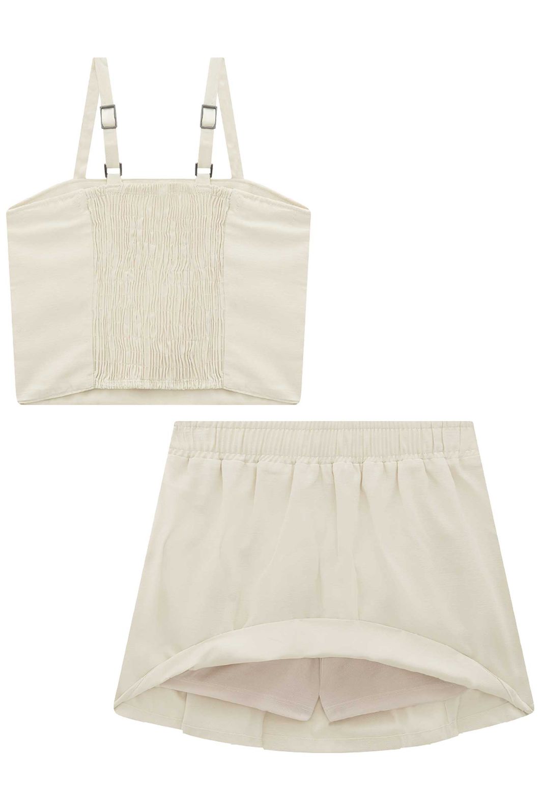 Conjunto de top e saia em alfaiataria brunello com shorts embutido 95658 Lilimoon Teen Menina