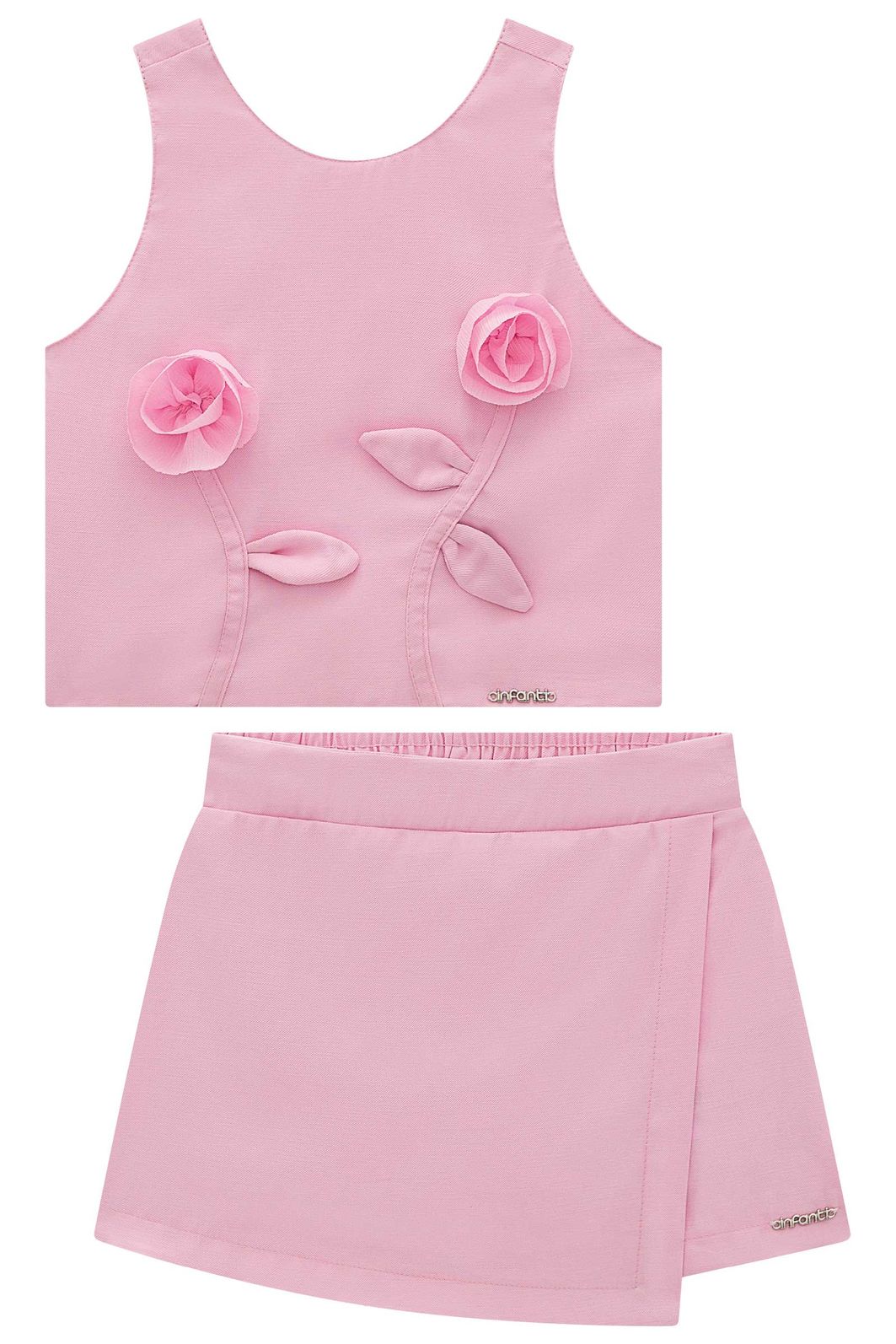 Conjunto de blusa e short saia em alfaiataria 97195 Infanti Infantil Menina