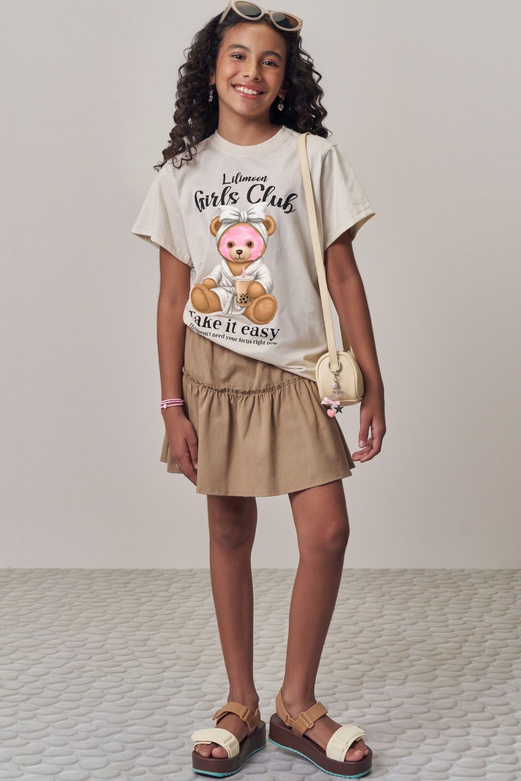 Camiseta over em meia malha 97930 Lilimoon Teen Menina Camiseta over em meia malha 97930 Lilimoon Teen Menina