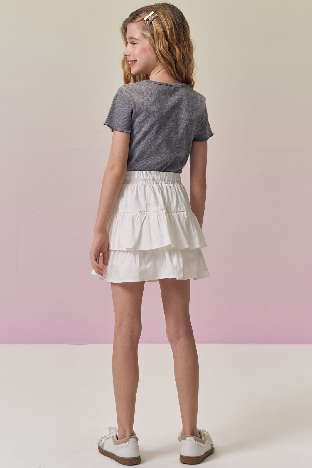Saia em tricoline com elastano e shorts embutido 95342 Vic Teen Menina Saia em tricoline com elastano e shorts embutido 95342 Vic Teen Menina