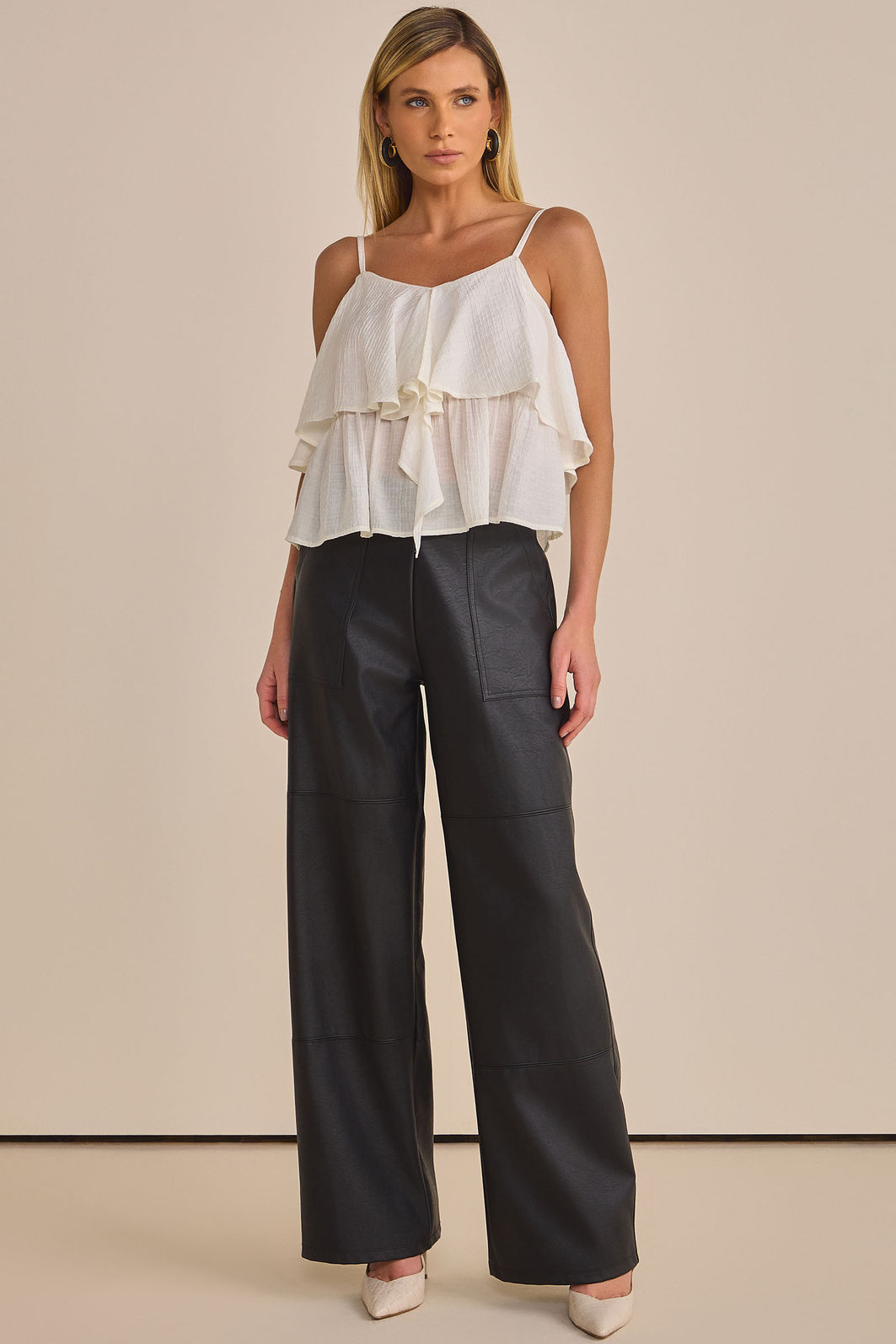 Bata em chiffon jacquard listrado 91898 Linzzi