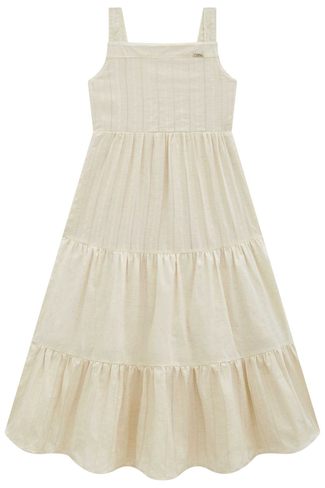 Vestido midi em blend de linho bordado 96495 Infanti Infantil Menina Vestido midi em blend de linho bordado 96495 Infanti Infantil Menina