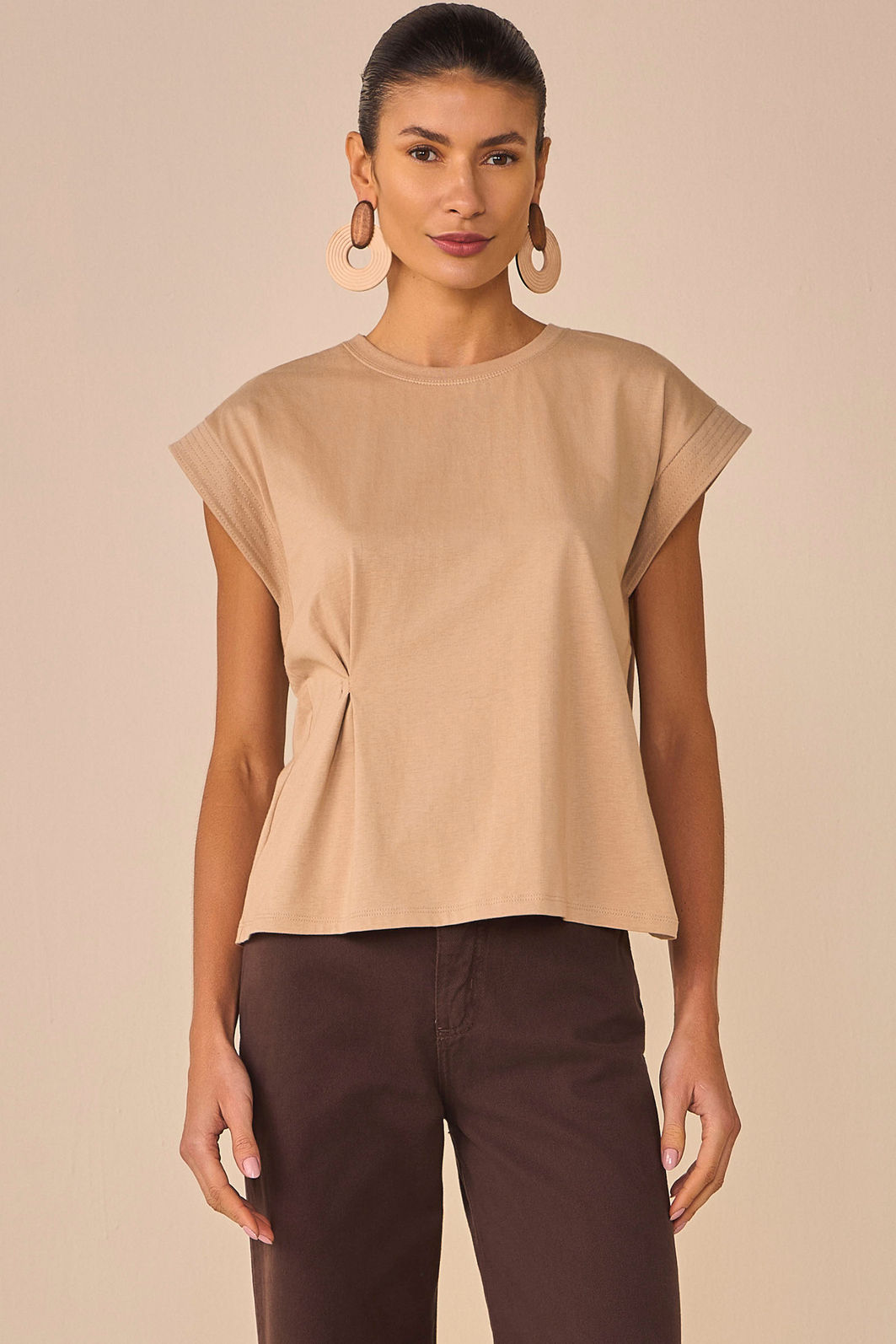 Blusa em malha de algodão premium 95612 Linzzi Blusa em malha de algodão premium 95612 Linzzi