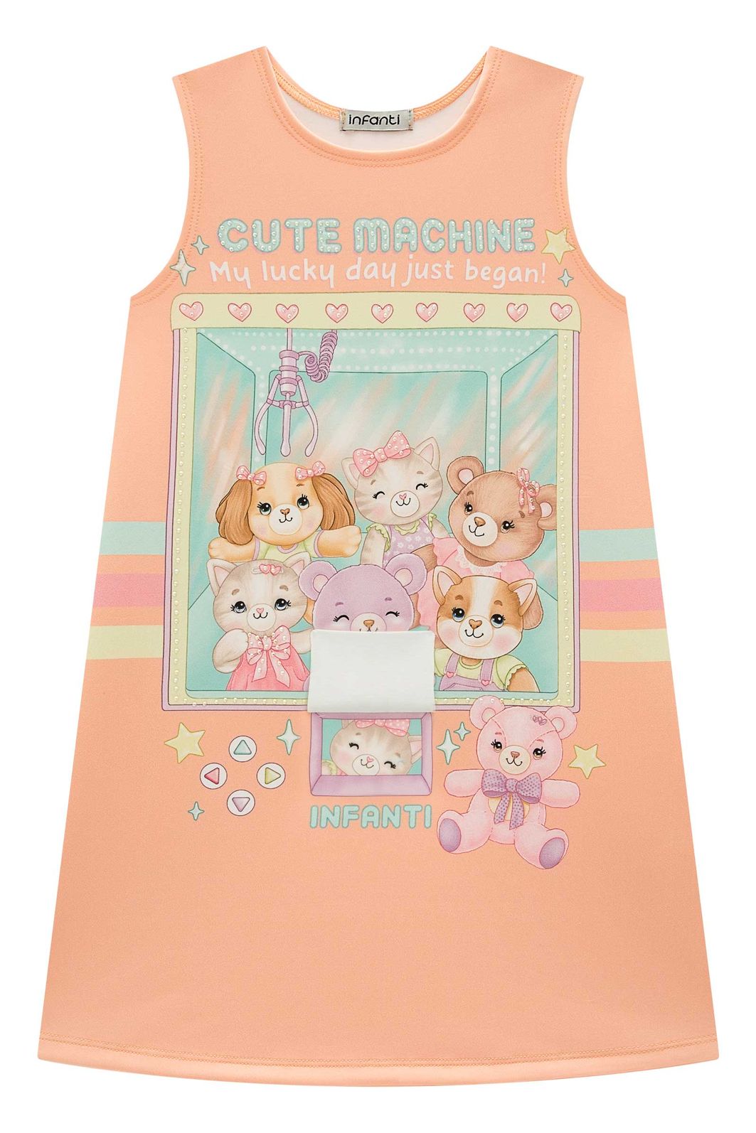 Vestido em fly tech 97942 Infanti Infantil Menina Vestido em fly tech 97942 Infanti Infantil Menina