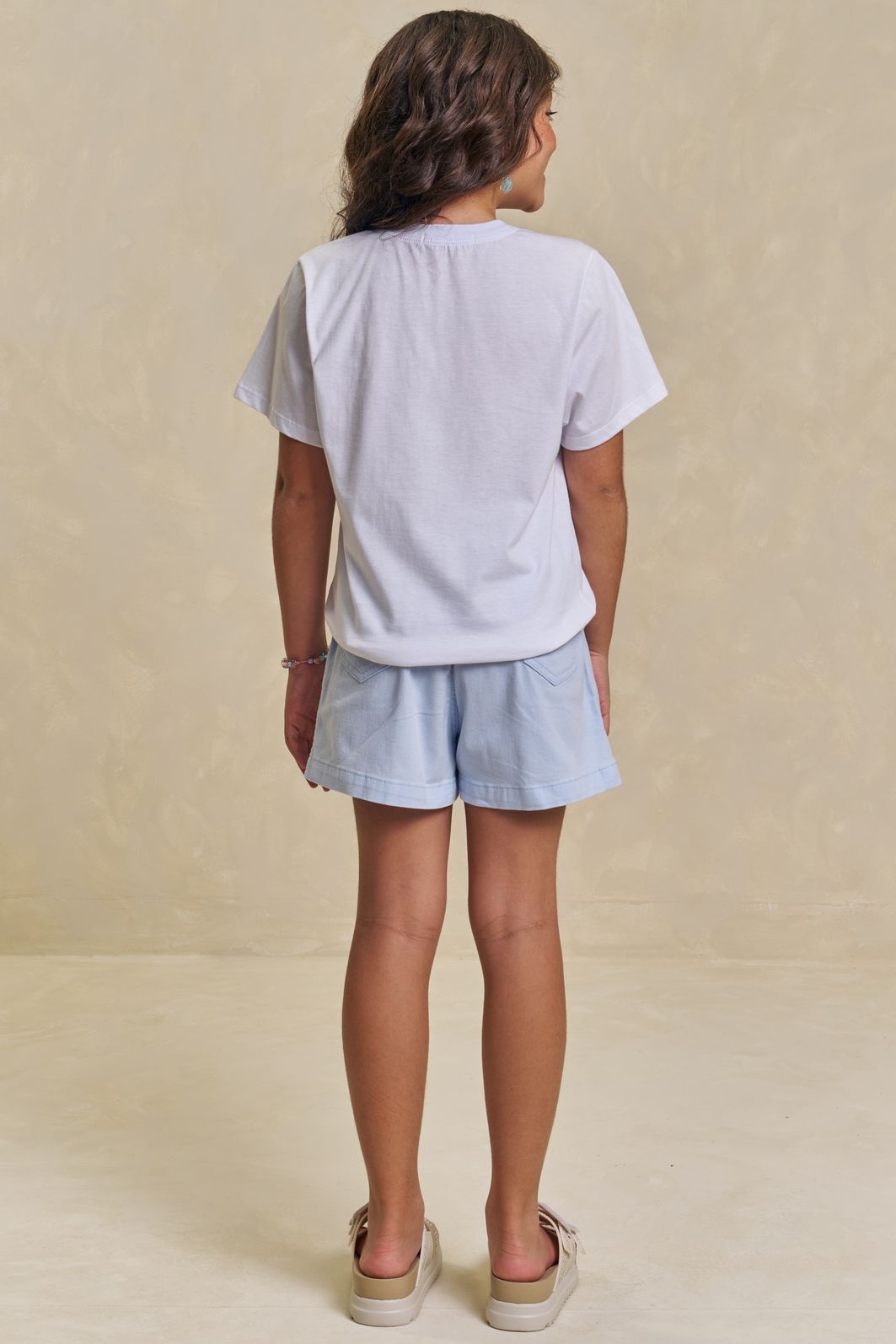 Conjunto de camiseta comfy em meia malha e shorts em sarja com elastano 96303 Lilimoon Teen Menina Conjunto de camiseta comfy em meia malha e shorts em sarja com elastano 96303 Lilimoon Teen Menina