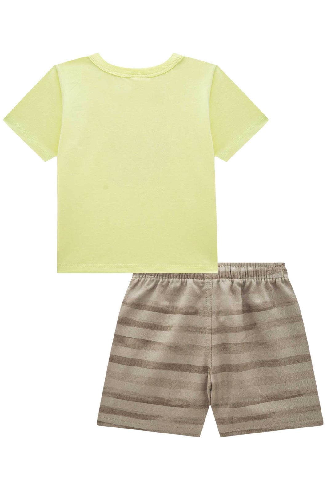 Conjunto de camiseta em meia malha e bermuda em linho santorine com elastano 92888 LucBoo Bebê Menino