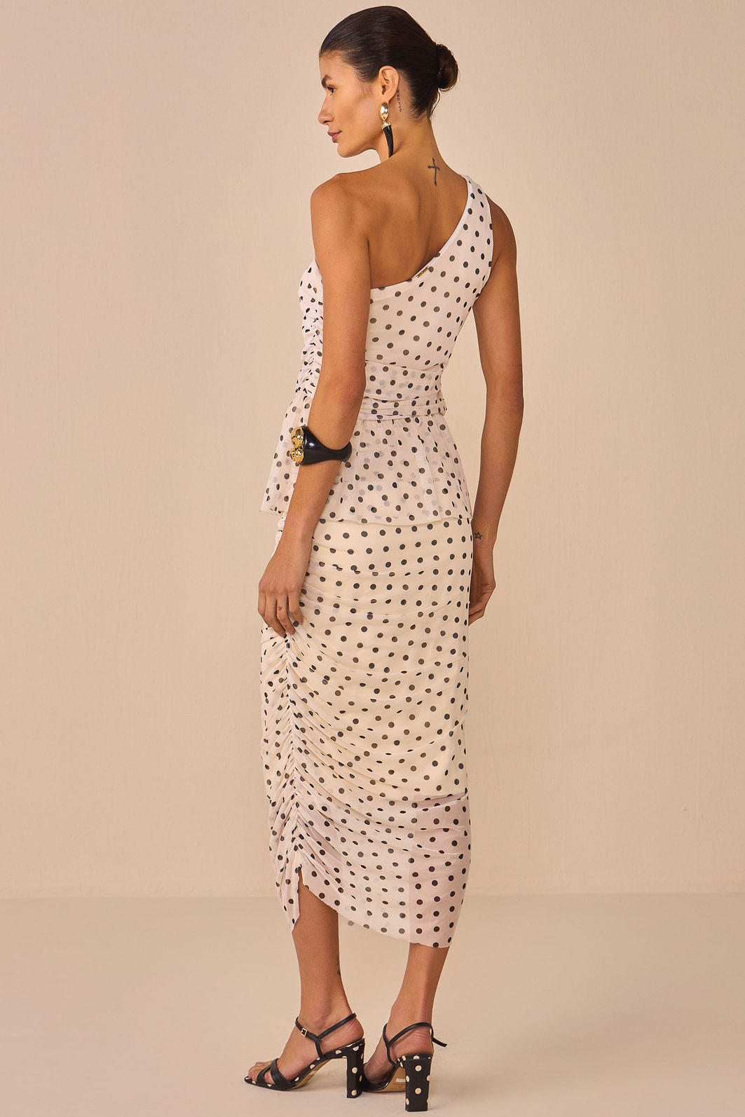 Blusa em tule estampado poá 97225 Linzzi Blusa em tule estampado poá 97225 Linzzi