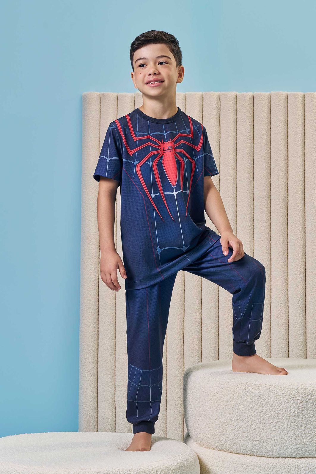 Conjunto de pijama com camiseta e calça em malha power 97068 LucBoo Infantil Menino Conjunto de pijama com camiseta e calça em malha power 97068 LucBoo Infantil Menino