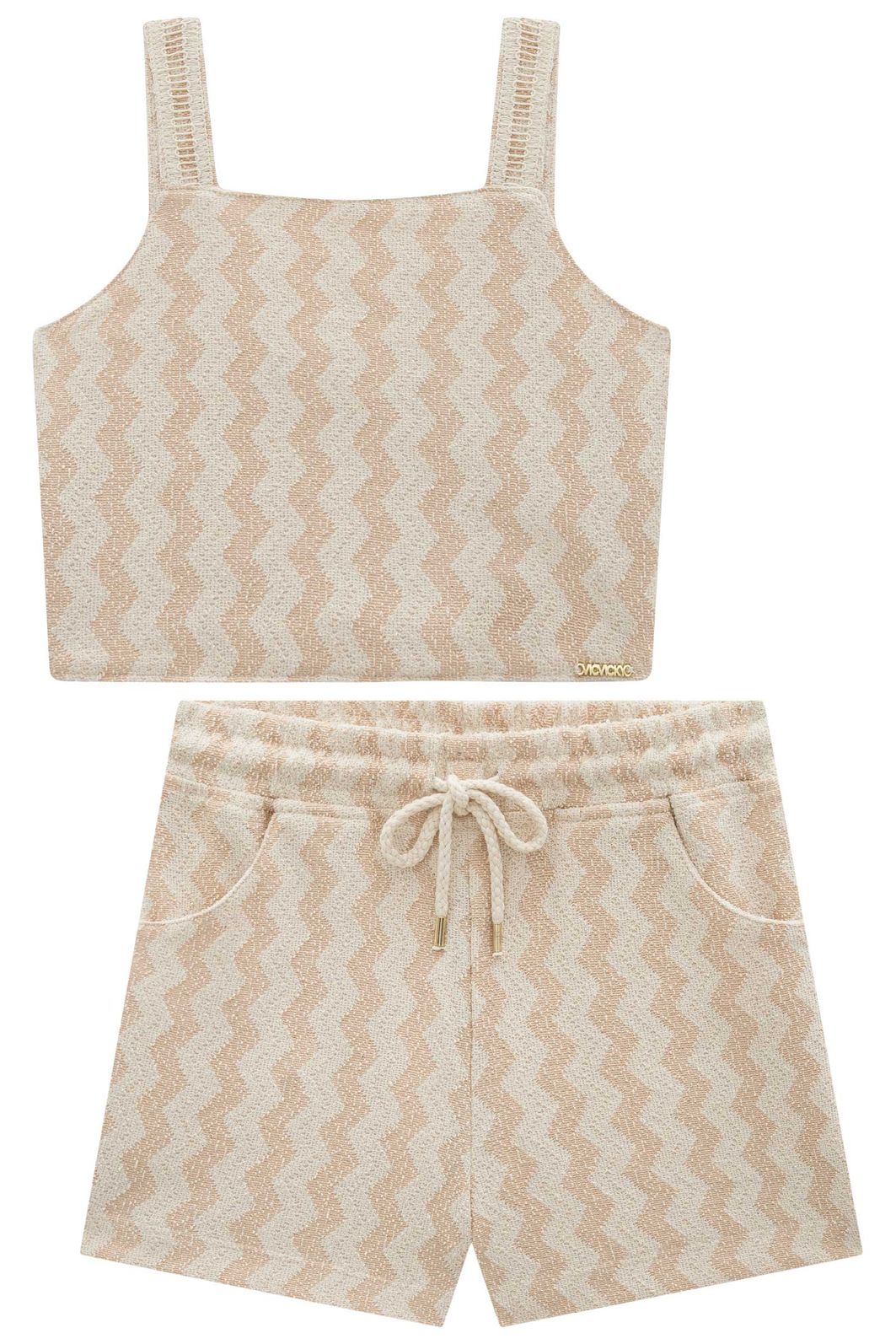 Conjunto de regata e shorts em malha resort 94407 Vic Teen Menina Conjunto de regata e shorts em malha resort 94407 Vic Teen Menina