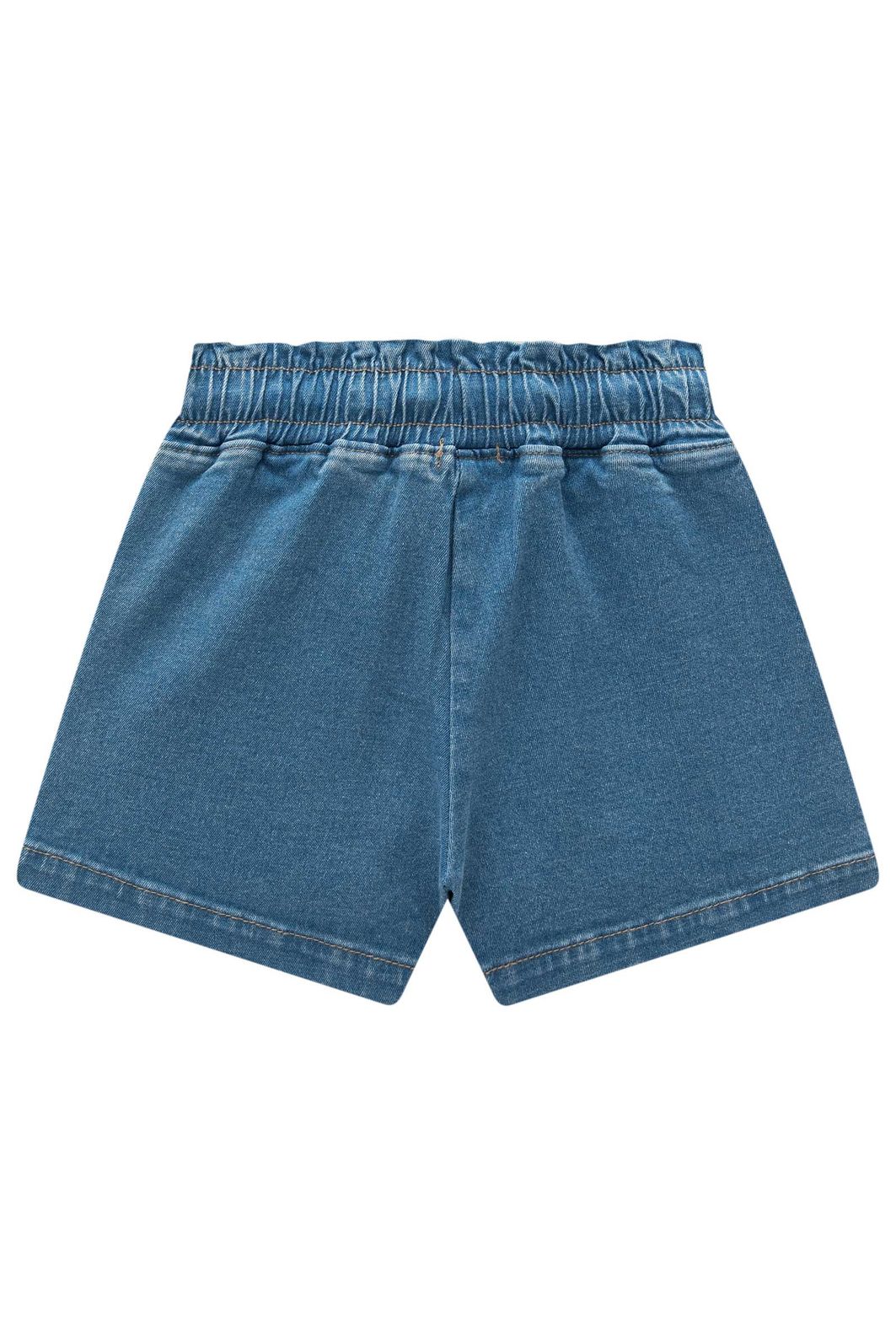 Shorts em jeans com elastano. Acompanha presilha de cabelo 95317 Infanti Infantil Menina Shorts em jeans com elastano. Acompanha presilha de cabelo 95317 Infanti Infantil Menina