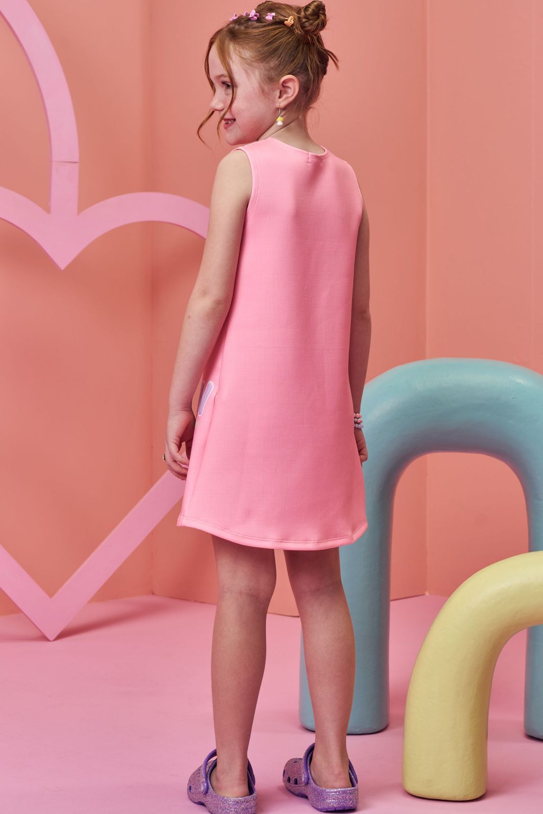 Vestido em fly tech 98994 Infanti Infantil Menina Vestido em fly tech 98994 Infanti Infantil Menina