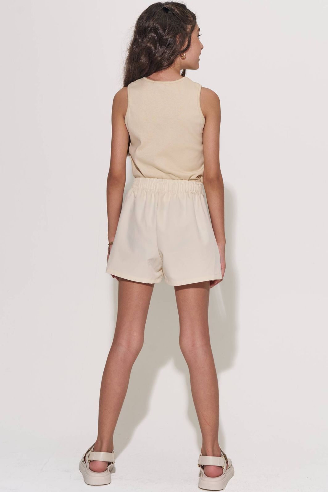 Shorts em tecido plano de viscose 94369 Lilimoon Teen Menina Shorts em tecido plano de viscose 94369 Lilimoon Teen Menina