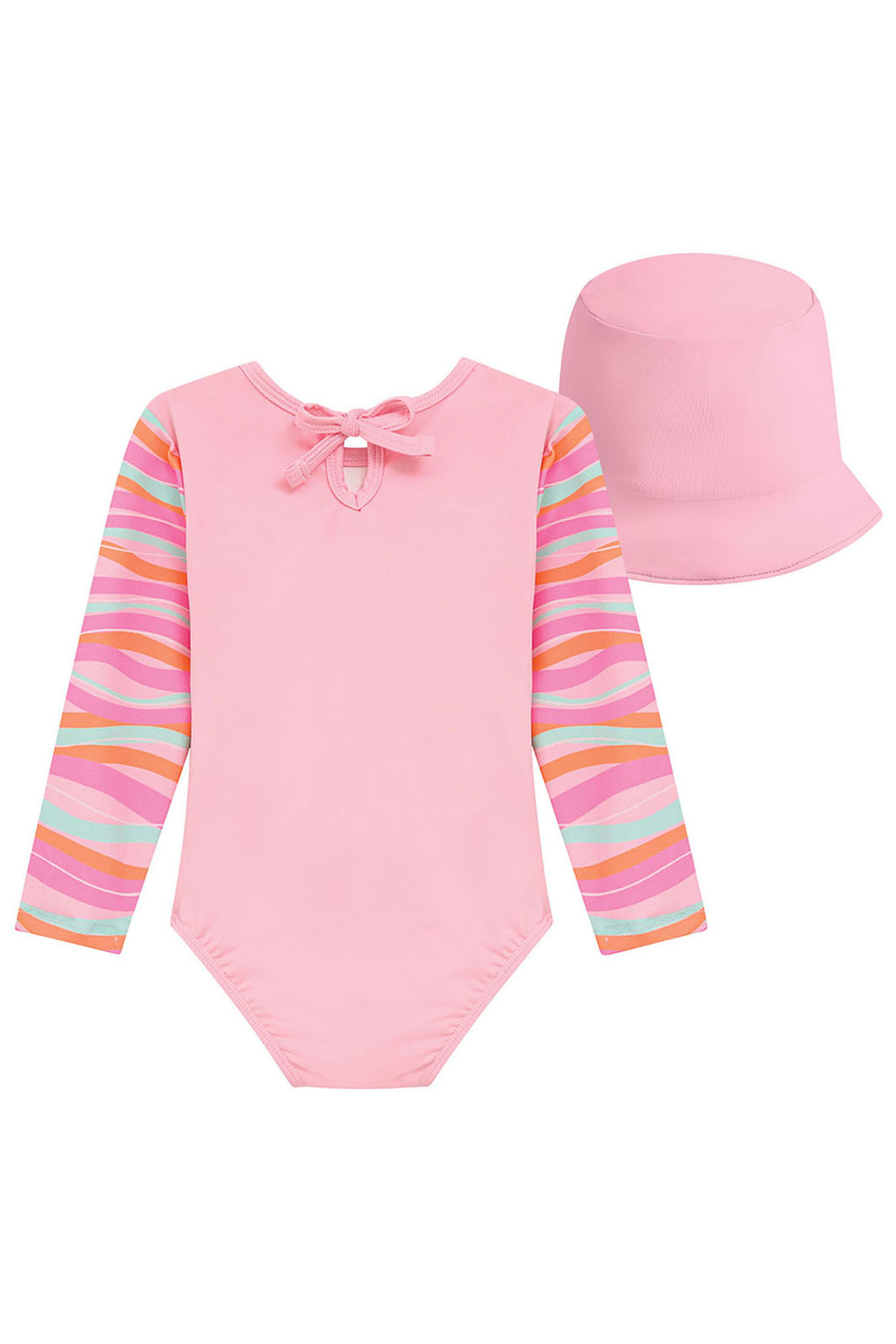 Conjunto de maiô e chapéu em malha com proteção UV50+ 96249 Kukiê Bebê Menina Conjunto de maiô e chapéu em malha com proteção UV50+ 96249 Kukiê Bebê Menina