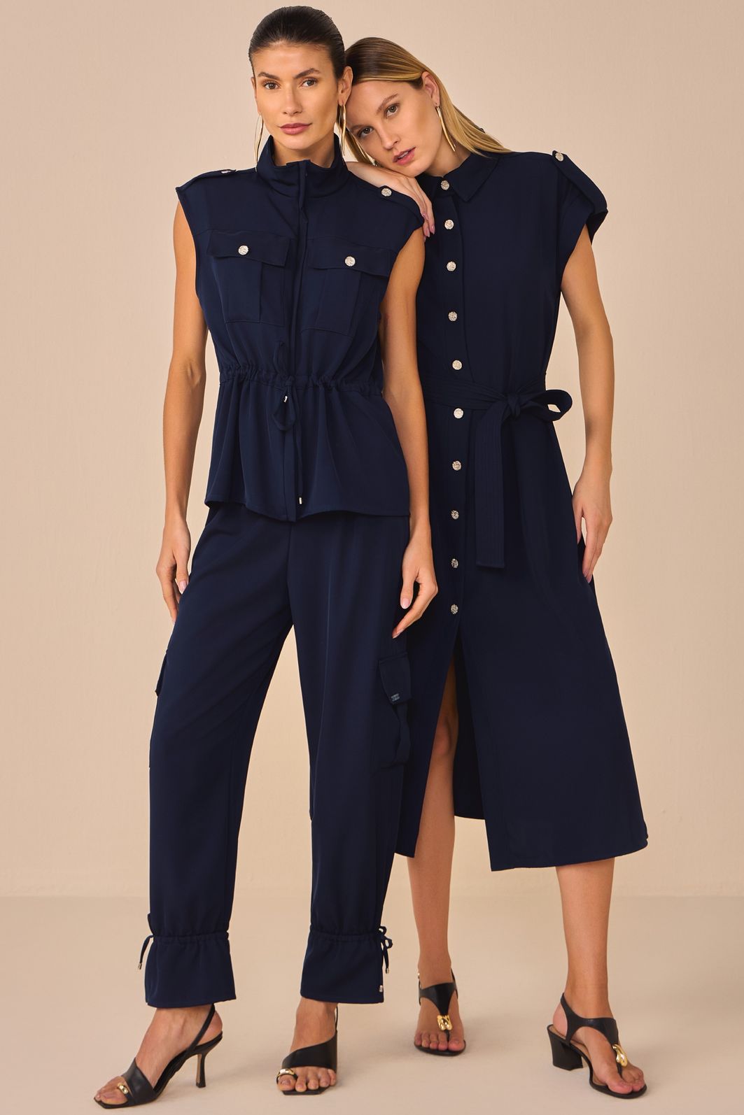 Vestido chemise em crepe alfaiataria 94736 Linzzi Vestido chemise em crepe alfaiataria 94736 Linzzi