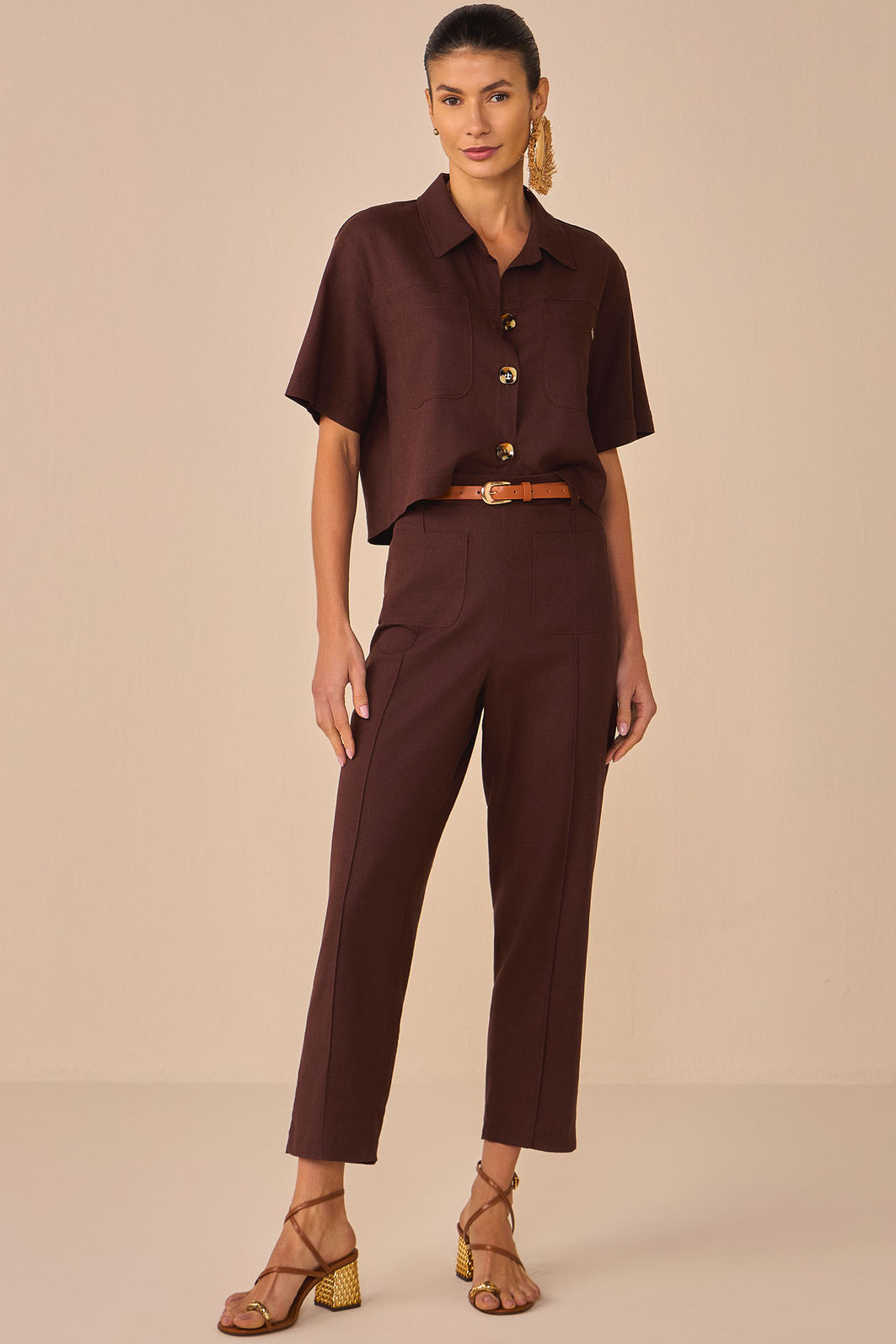 Camisa em blend de linho 95632 Linzzi Camisa em blend de linho 95632 Linzzi