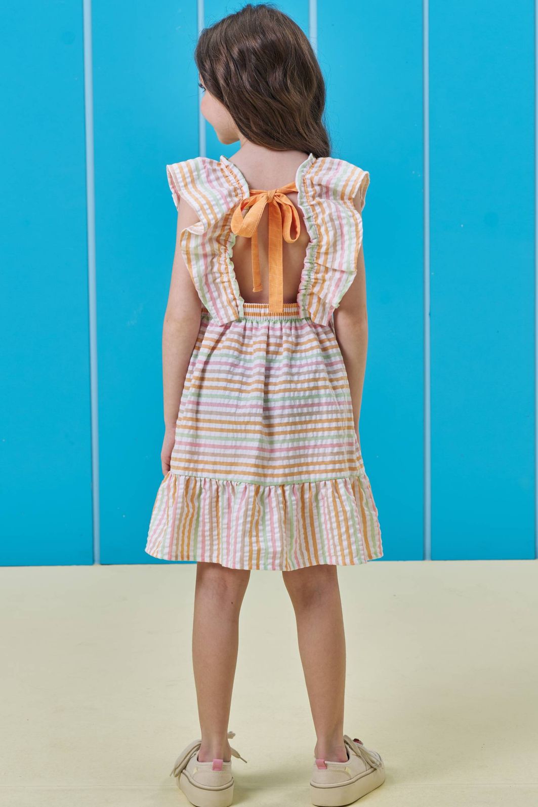 Vestido em tricoline listrado 96356 Kukiê Infantil Menina Vestido em tricoline listrado 96356 Kukiê Infantil Menina