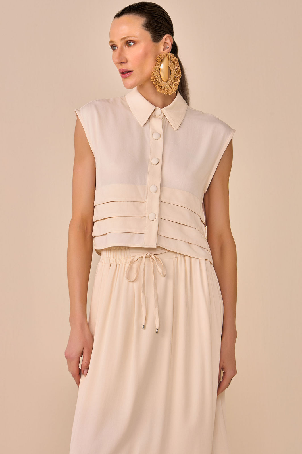 Camisa sem mangas em blend de viscose 96177 Linzzi Camisa sem mangas em blend de viscose 96177 Linzzi